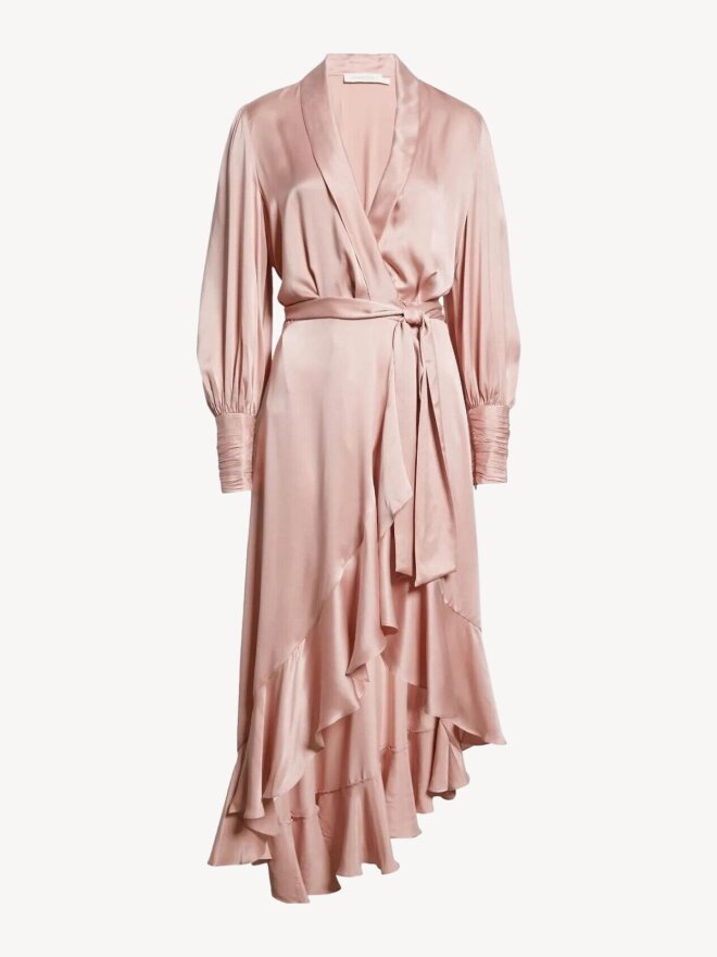 Zimmermann - SILK WRAP MIDI KJOLE BLUSH