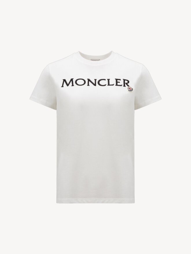 Moncler - Logo Embroidered T-Shirt White