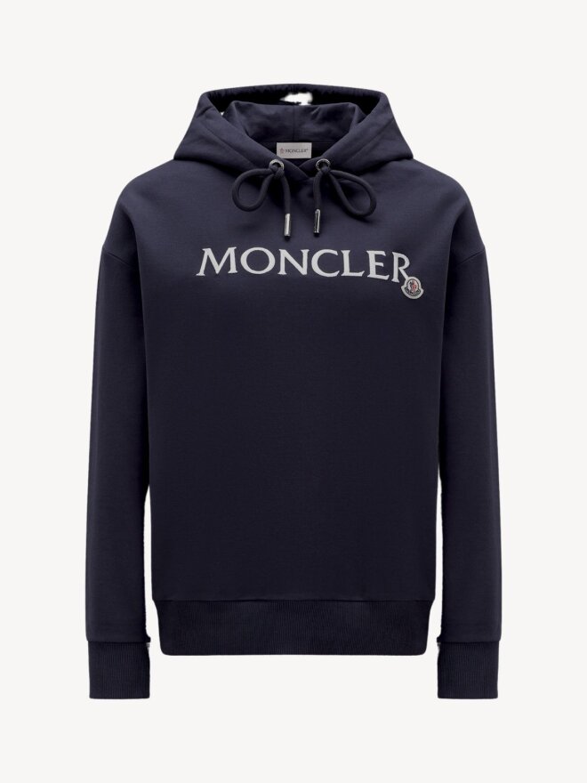 Moncler - Embroidered Logo Hoodie Navy