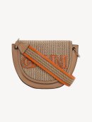 Ganni - banner saddle raffia taske