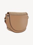 Ganni - banner saddle raffia taske