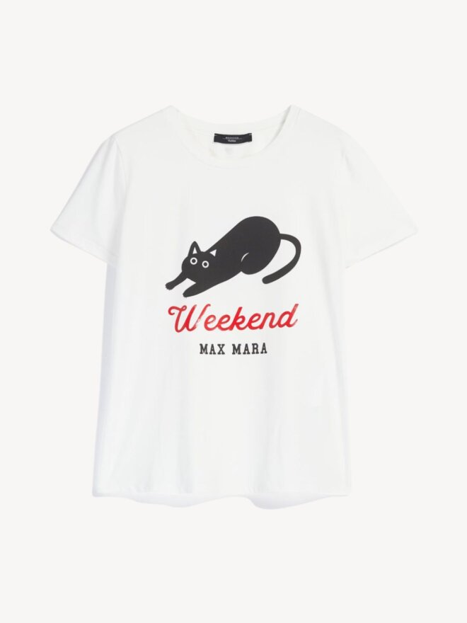 Max Mara - CHOPIN T-Shirt med katte-print 
