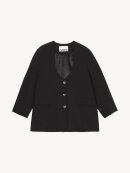 Ganni - OVERSIZE DRAPEY MELANGE BLAZER BLACK