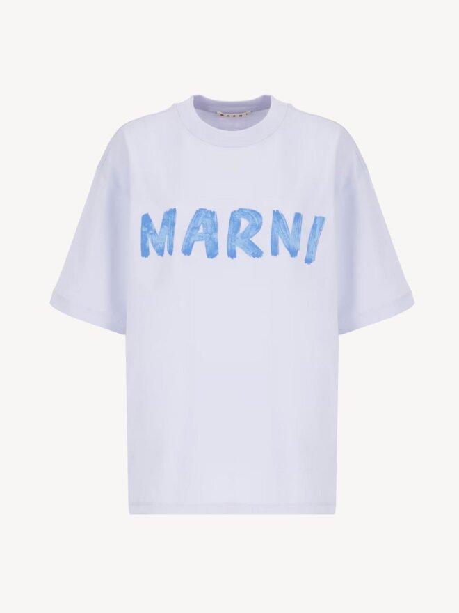 MARNI - T-SHIRT WITH LOGO LILLA