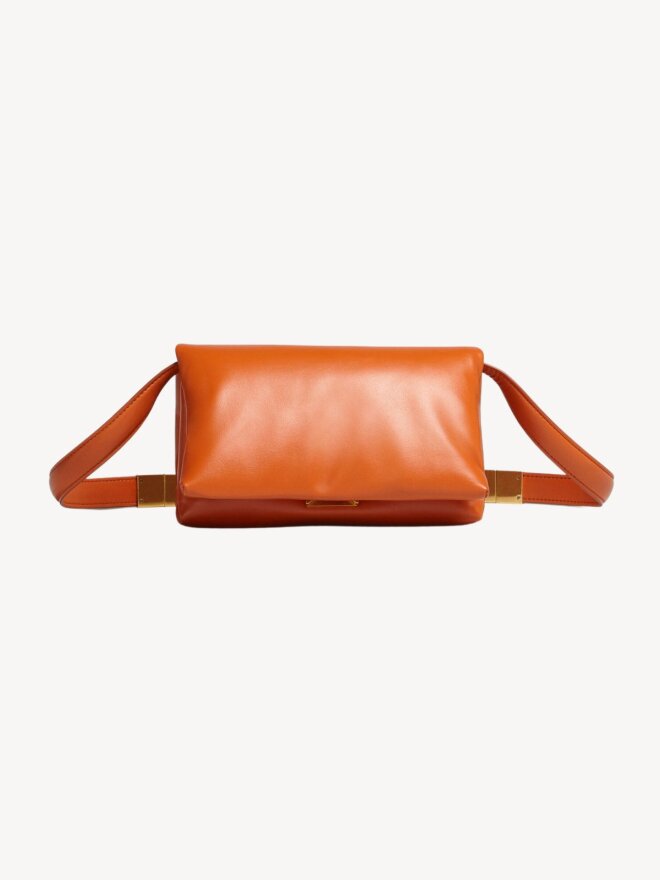 MARNI - SMALL CALSFKIN PRISMA BAG ORANGE