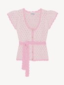 Ganni - Pink tulle kortærmet cardigan 