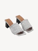 Ganni - Silver Smock Kitten Heel Sandal