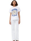 Ganni - Bright white relaxed blå love bunny t-shirt 