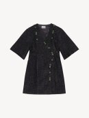 Ganni - Black sparkle minikjole 