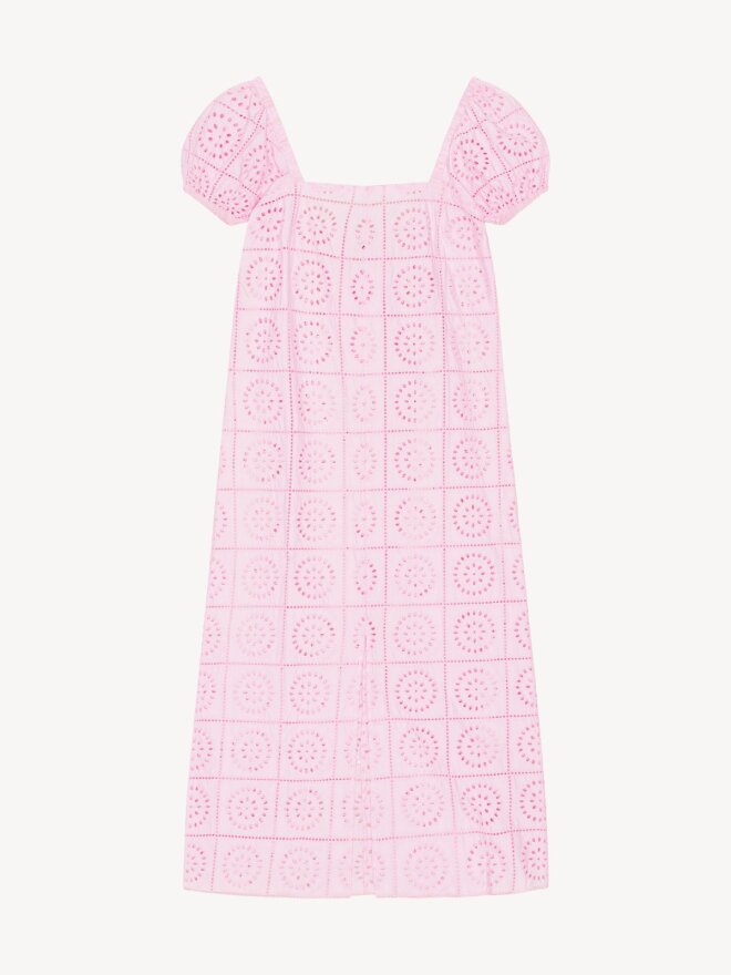 Ganni - BLODERIE ANGLAISE MIDIKJOLE PINK
