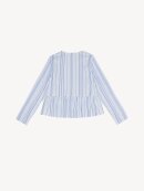 Ganni - STRIPED TWILL PEPLUM BLUSE