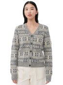 Ganni - GREY LOGO CARDIGAN