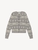 Ganni - GREY LOGO CARDIGAN