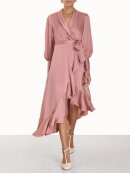 Zimmermann - Silk wrap kjole pink