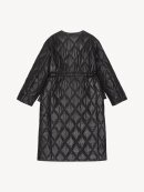 Ganni - BLACK SHINY QUILT LONG FRAKKE