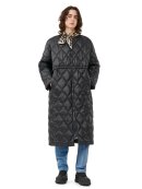 Ganni - BLACK SHINY QUILT LONG FRAKKE