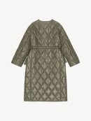 Ganni - GREEN SHINY QUILT LONG FRAKKE