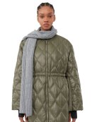 Ganni - GREEN SHINY QUILT LONG FRAKKE