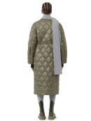 Ganni - GREEN SHINY QUILT LONG FRAKKE