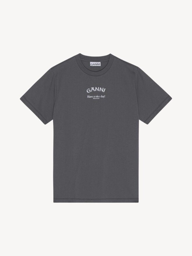 Ganni - Relaxed t-shirt med logo