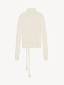 Ganni - WHITE BRUSHED ALPACA WRAP BLUSE
