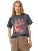 Ganni - GREY RELAXED STRAWBERRY T-SHIRT