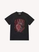 Ganni - GREY RELAXED STRAWBERRY T-SHIRT