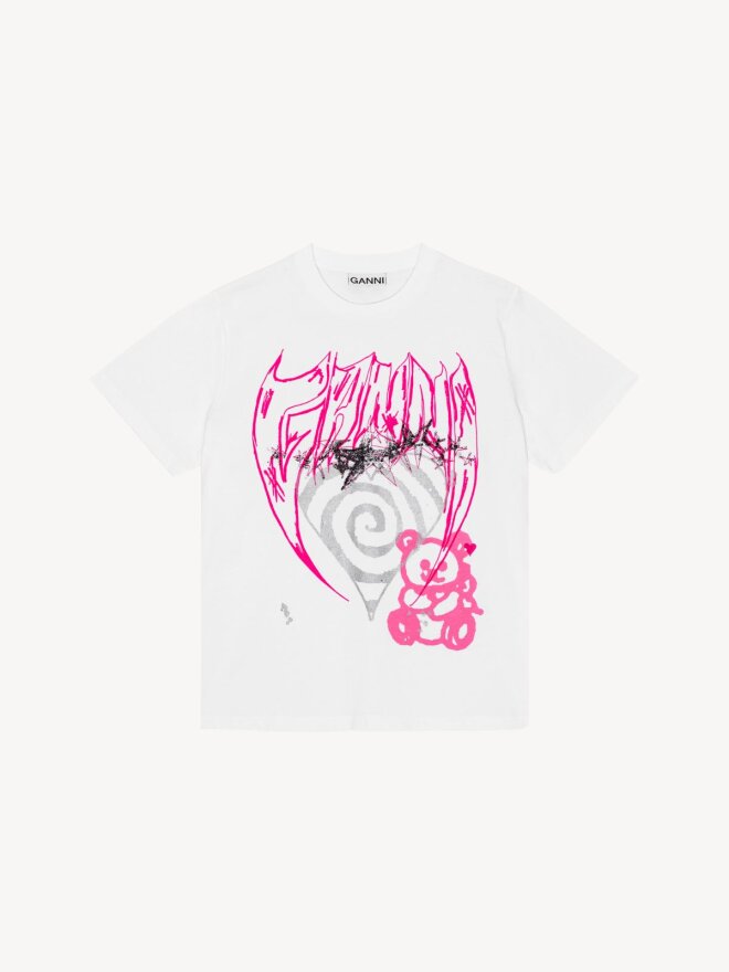 Ganni - T-shirt med grafisk print