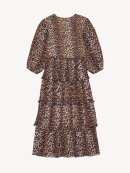 Ganni - LEOPARD GEORGETTE FLOUNCE SMOCK MIDIKJOLE