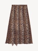 Ganni - LEOPARD GEORGETTE MIDI FLOUNCE NEDERDEL