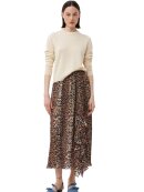 Ganni - LEOPARD GEORGETTE MIDI FLOUNCE NEDERDEL