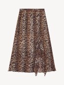 Ganni - LEOPARD GEORGETTE MIDI FLOUNCE NEDERDEL