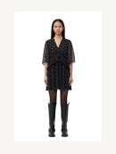 Ganni - GEORGETTE V-NECK FLOUNCE MINIKJOLE