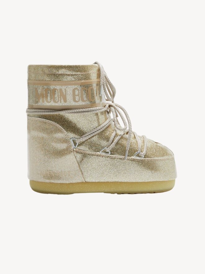 MOON BOOT - ICON LOW GLITTER BOOTS GULD