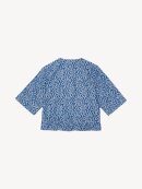 Ganni - JACQUARD DENIM FLOUNCE TIE-BLUSE
