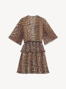 Ganni - GEORGETTE V-NECK FLOUNCE KJOLE