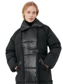 Ganni - BLACK OVERSIZED MIX PUFFER JAKKE