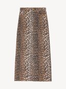 Ganni - DENIM MAXI NEDERDEL LEOPARD