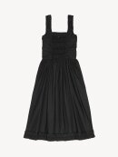 Ganni - COTTON POPLIN MIDI STRAP SMOCK KJOLE SORT