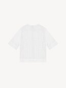 Ganni - BRODERIE ANGLAISE TIE BLUSE HVID