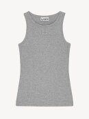 Ganni - RIB TANK TOP GRÅ