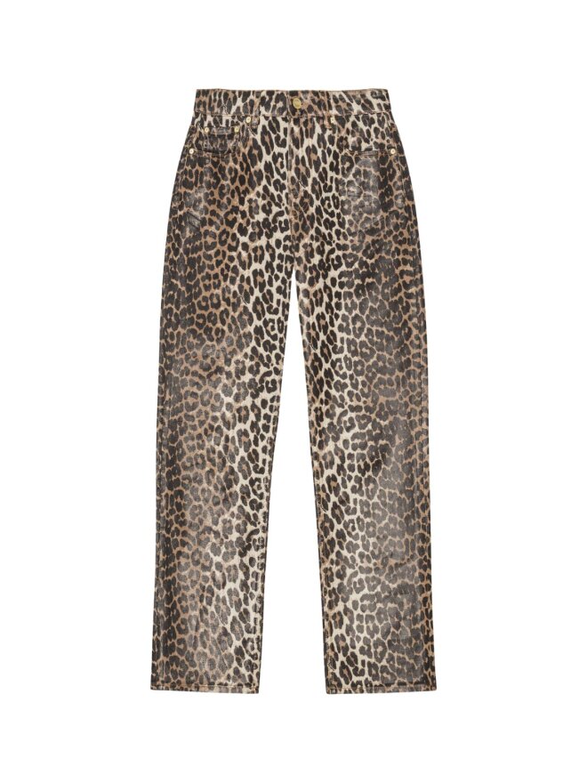 Ganni - LEOPARD FOILE JEANS