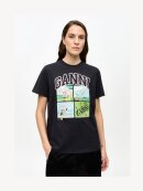 Ganni - LØSTSIDDENDE TEDDY T-SHRT SORT
