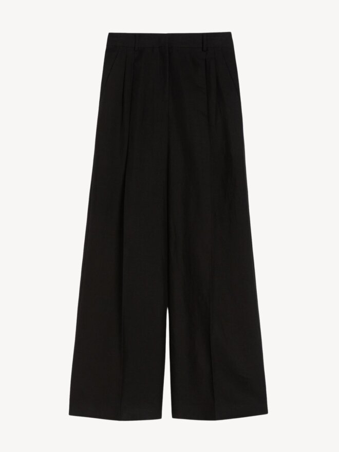 Max Mara -  VELIERO LINEN WIDE TROUSERS SORT