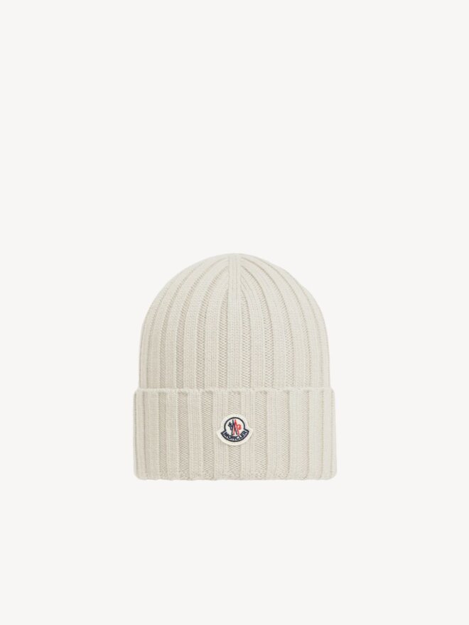 Moncler - WHITE WOOL BEANIE