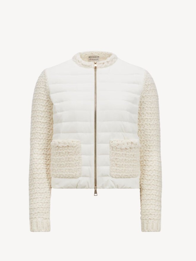 Moncler - PADDED CARDIGAN JACKET OFF WHITE