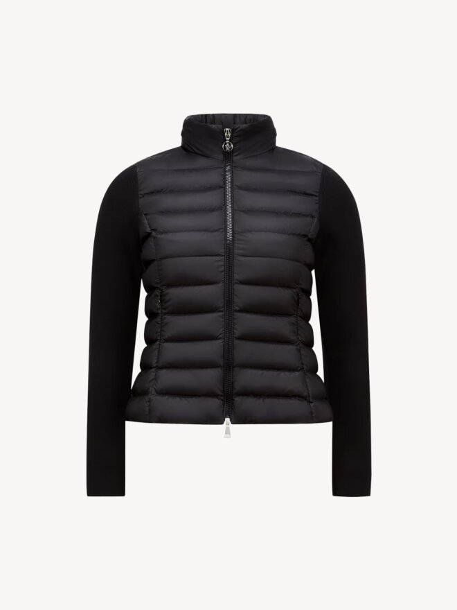 Moncler - Padded Wool Zip-Up Cardigan black