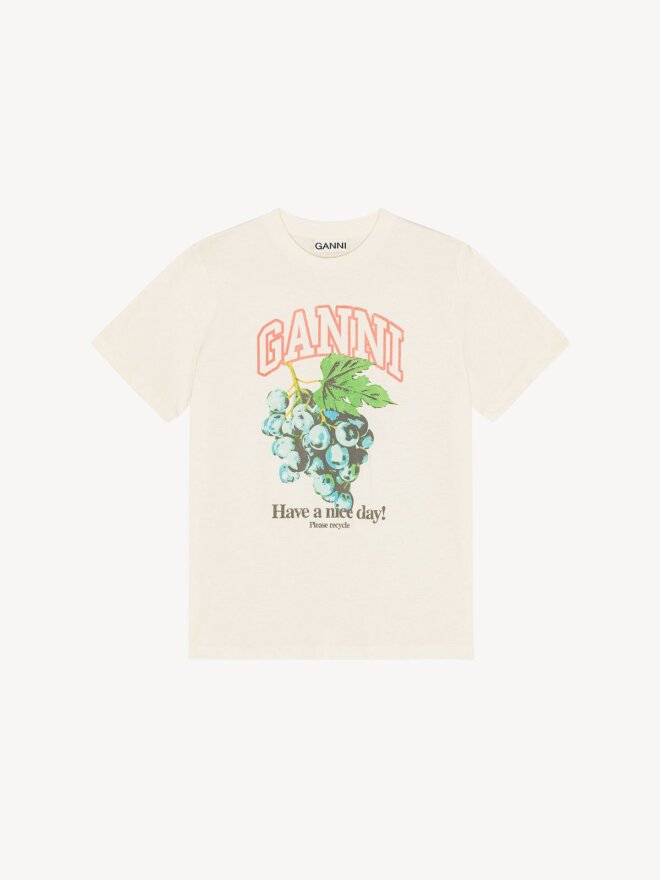 Ganni - T-shirt med vindrueprint