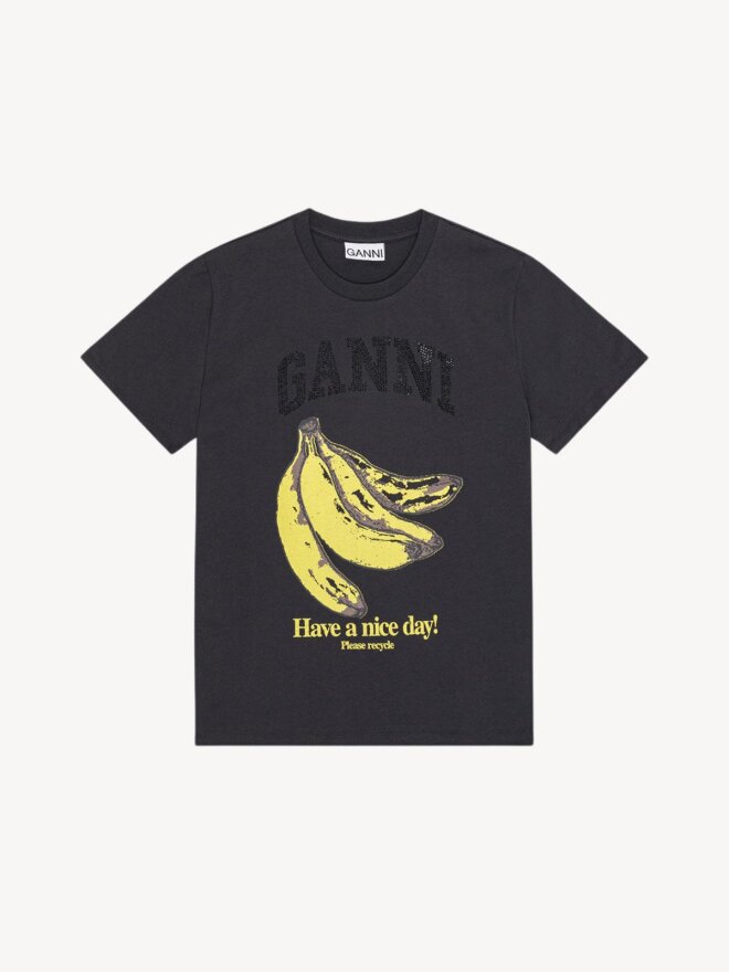 Ganni - Grafisk T-shirt med banan