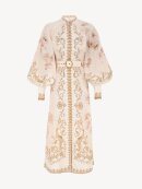 Zimmermann - HYPNOTIC BUTTONED MIDI KJOLE CREAM